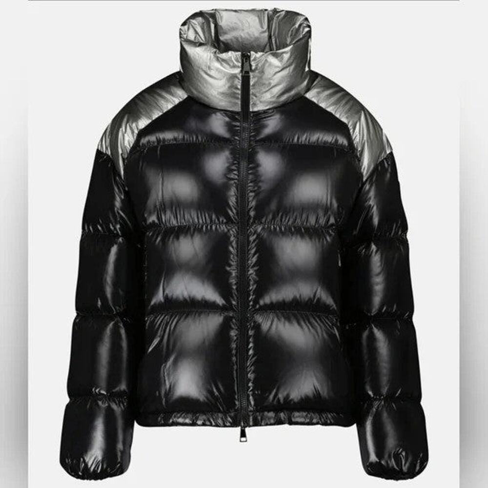Moncler Cuscute Metallic Collar Down Puffer Jacket - 2 (Fits Like 4-6 Us)